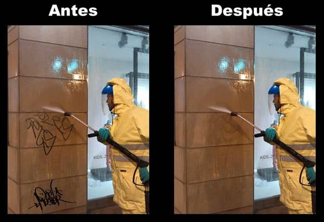 Limpieza de graffitis en Madrid